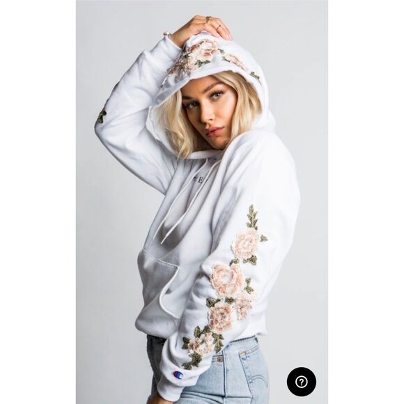 Civil Regime x Champion Jackets & Blazers - Civil Regime + Champion Rose Embroidered Hooded Jacket Size X-Large